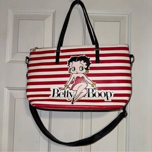 Betty Boop Red and White Striped Shoulder Bag. Retro. Excellent condition.